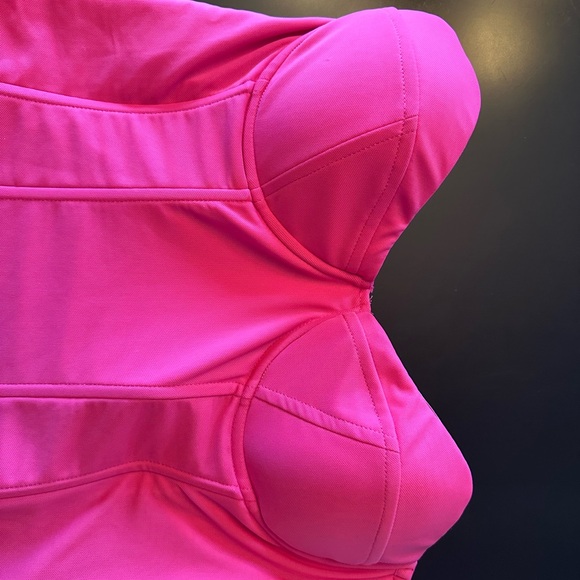 NWT Fashion Nova Mesh Pink Corset Top Size XL - Picture 3 of 4